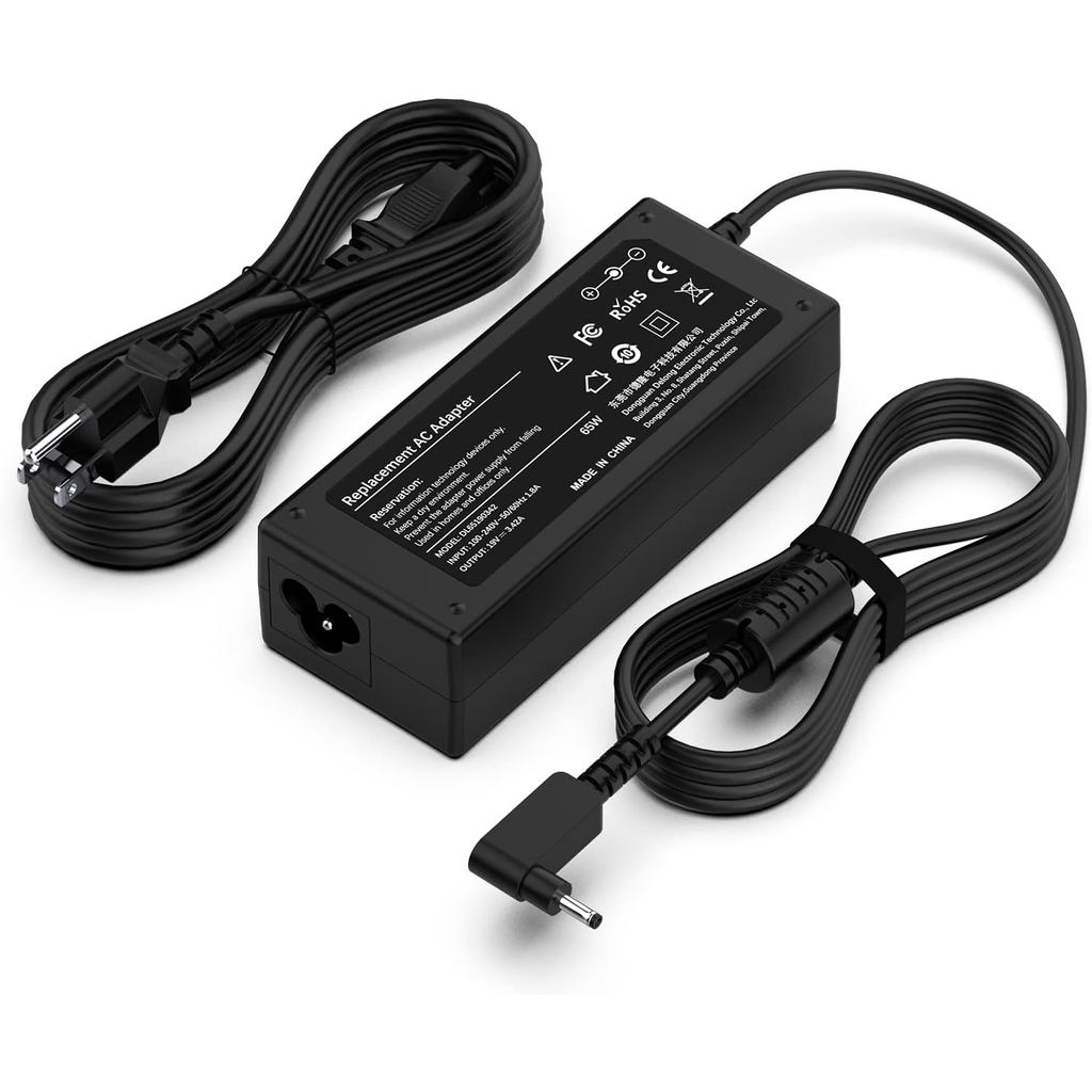 เครื่องชาร์จแล็ปท็อป 65W เข้ากันได้กับ Acer Chromebook 11/13/14/15, R11/R13, N15Q Series, และ PA-165