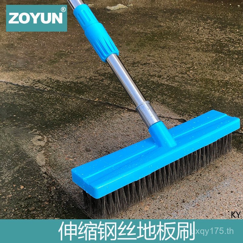 ลบมอสแปรงพื้นอุตสาหกรรมสแตนเลสลวดทําความสะอาดด้ามยาวขนแข็งน้ําเสียแปรงสระว่ายน้ําแปรงพื้นแปรงด้ามยาว