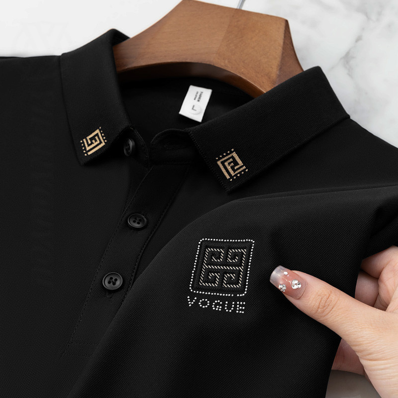 HANLU เสื้อโปโลปกบางผู้ชายใหม่