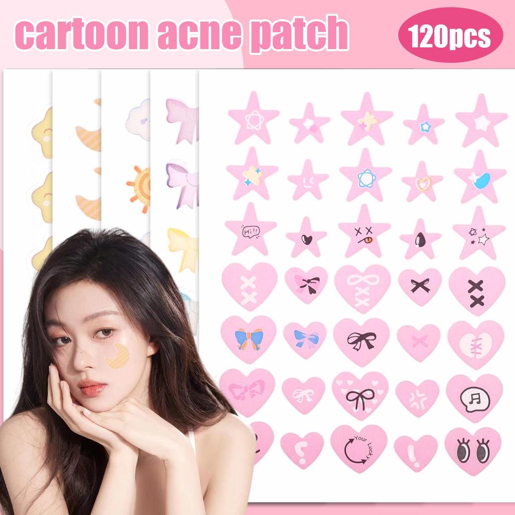 Hydrocolloid Cartoon Star Bowknot Shaped Acne Cover Sticker - No Irritation Freasy Fade Blemishes Pi