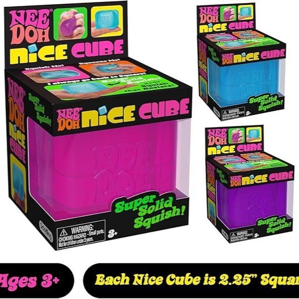 Schylling Needoh Nice Cube – Sensory Stress Relief Cube, Squishy Fidget ของเล่น 6 ด้านพื้นผิวสําหรับ