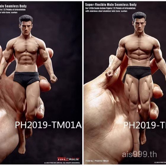 CQ2P [คลังสินค้าพร้อมจัดส่งที่รวดเร็ว] TBLeague 1/12 TM01A TM02A Rubberized Body Muscle Man Movable 