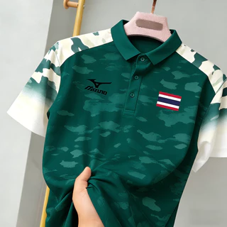 เสืьอโปโลลายพราง แห้งเร็ว ระบายอากาศดี แขนสั้น สไตล์คลาสสิค