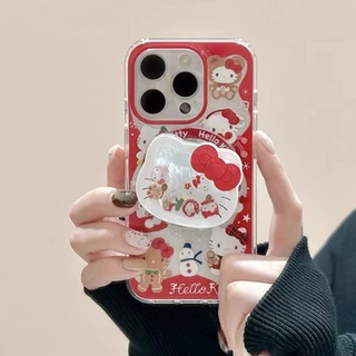 Magnetic Flow Bracket ปีใหม่แมวอะคริลิคเคสโทรศัพท์สําหรับ iPhone 17 Pro Max 17 Air 16 Plus 15 14 13 12 11 กันกระแทกป้องกันปลอก