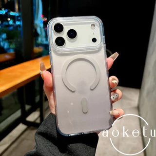 แม่เหล็กดูดไล่โทนสีโปร่งใสเหมาะสําหรับเคสโทรศัพท์ ไอโฟน 17มือโปร อะคริลิคใส 16มือโปร 15 ความรู้สึกระดับไฮเอนด์ 14 รวมทุกอย่างป้องกันการตก 12/11 ฝาครอบป