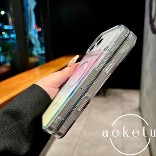 แม่เหล็กดูดไล่โทนสีโปร่งใสเหมาะสําหรับเคสโทรศัพท์ ไอโฟน 17มือโปร อะคริลิคใส 16มือโปร 15 ความรู้สึกระดับไฮเอนด์ 14 รวมทุกอย่างป้องกันการตก 12/11 ฝาครอบป