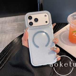 Ins Wind Triple Flash เลนส์สีชมพูหลุมขนาดใหญ่เหมาะสําหรับ Apple 17 Promax เคสโทรศัพท์แม่เหล็ก iPhone 16 ใหม่ 15 Pro โปร่งใสผู้หญิง 14 พรีเมี่ยม 13 Anti Drop ฝาครอบป้องกัน