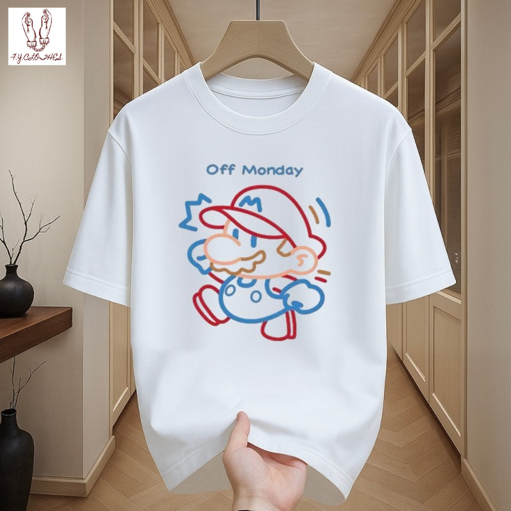 เสื้อผู้ชายเทสดี สกรีนลายรถสุดเท่ เสื้อคอกลม สตรีทแฟชั่น oversizeคนอ้วน เสื้อสกรีนเท่ๆ tshirt men
