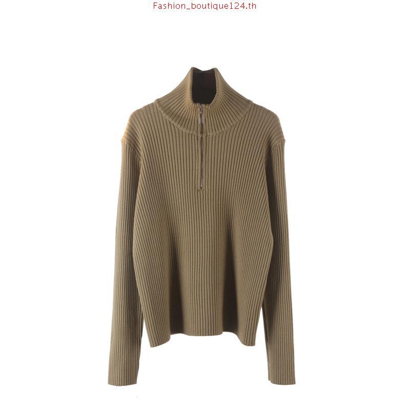 อก 42-48 นิ้ว / 7 สี เสื้อไหมพรมแขนยาว เสื้อไหมพรมคอเต่า ผ้าร่อง แต่งซิป รุ่น Sweater Winter Oversiz