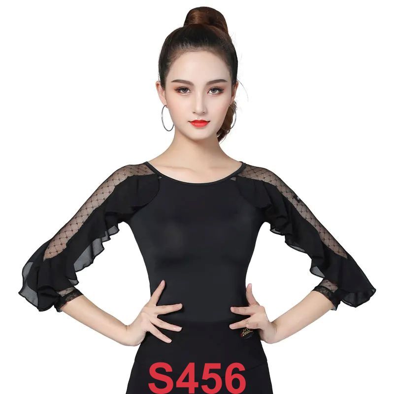 (Doul) เสื้อเต้นกีฬาเต้นรําผู้หญิง (S456) - สีดํา