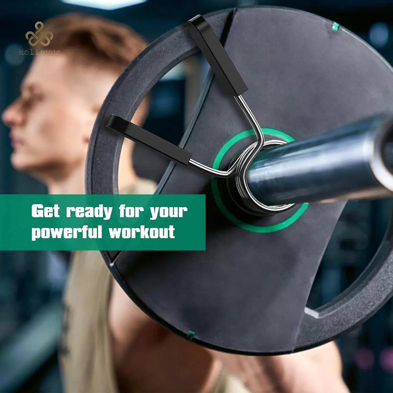 HELINYUE 25/28/30 มม.Barbell Clamp ฤดูใบไม้ผลิคลิปคอยิมน้ําหนักดัมเบลล็อคมาตรฐานชุดยก Barbell ล็อค T