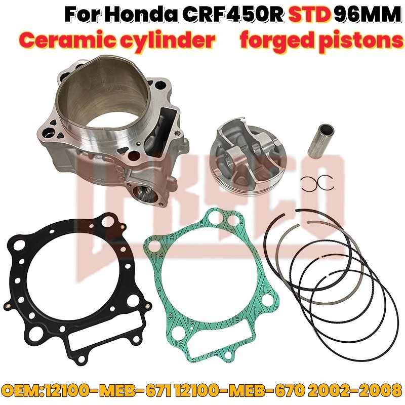 LF ชุดลูกสูบกระบอกสูบขนาด 96 มม. สำหรับรถจักรยานยนต์ฮอนด้า CRF450 CRF450R CR 450 RA 449CC ปี 2002-20