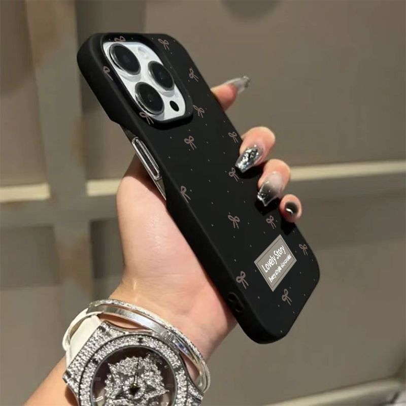 Polka Dot Bow โทรศัพท์มือถือ Soft Case ใช้งานร่วมกับ iPhone 11promax ไม่มีปุ่มป้องกัน 16Pro 14Plus ที่ไม่ซ้ํากัน 13Pro 15ProMax อินเทรนด์ 12ProMax 15Plus กันกระแทกกันกระแทกป้องกันกรณี