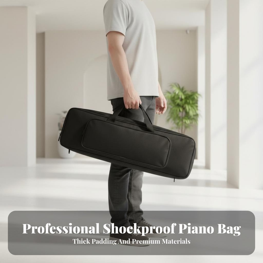 2-Way Carry Design 88-Key Keyboard Case Heavy-Duty Oxford Cloth 88 Key Keyboard Case น้ําหนักเบาสําห