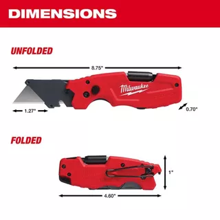 Milwaukee 48-22-1505 FASTBACK™ 6ใน1 มีดยูทิลิตี้พับเครื่องมือมือ
