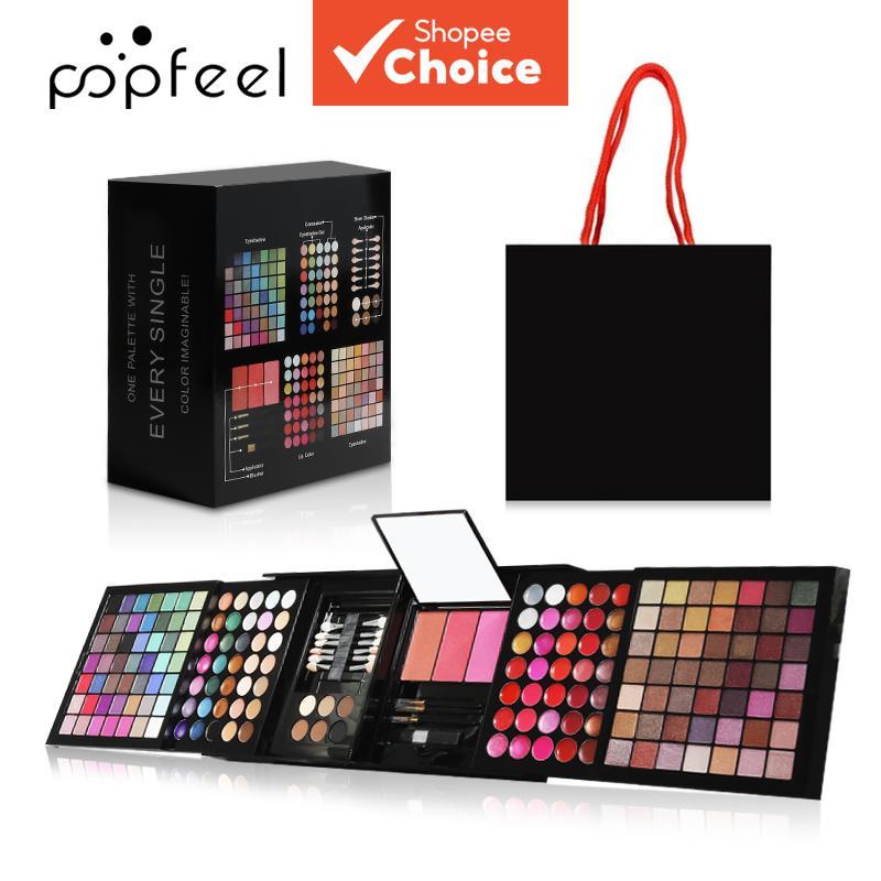 POPFEEL ชุดแต่งหน้าครบเซ็ต: พาเลตต์อายแชโดว์ ลิปสติก คอนซีลเลอร์ พร้อมแปรง – ไอเทมในฝันสําหรับมือใหม่และผู้เริ่มต้นแต่งหน้า