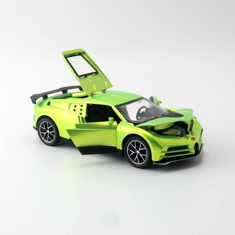 JKM 1/32 Bugatti EB110H White Dragon Centodieci รถสปอร์ตเสียงและแสงเปิดประตูโลหะผสมโมเดลรถDiecast