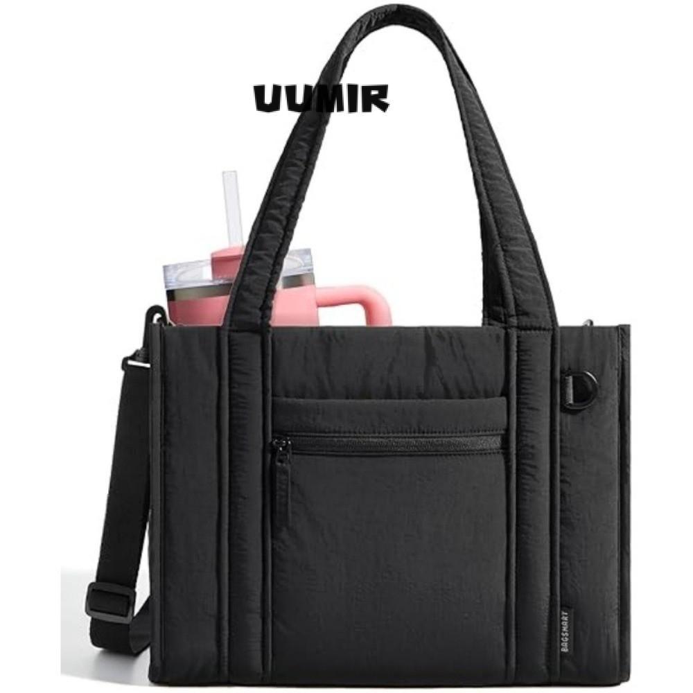 UUMIR Puffer Tote Bag สําหรับผู้หญิง,ไนลอนหลายกระเป๋ากระเป๋าถืออ้วน,แฟชั่นกันน้ําความจุขนาดใหญ่ Casual Quilted Crossbody Bag for Travel College