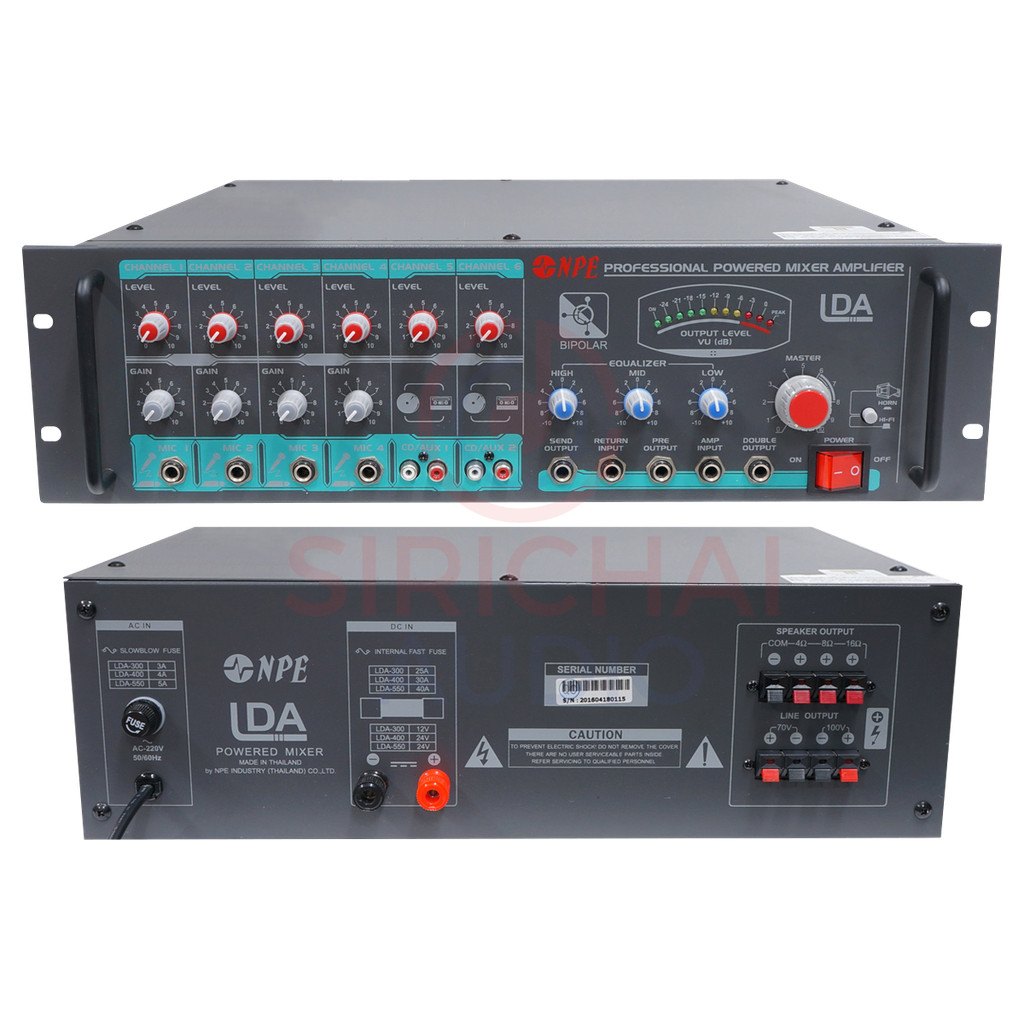 Lda100 lda300 lda400และ lda550รุ่นเครื่องขยายเสียง NPE สายไฟ100V
