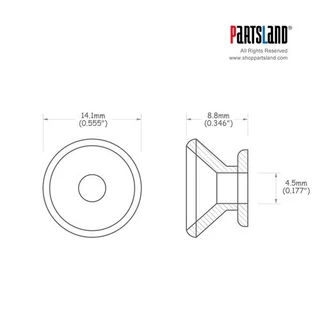 Partsland Strap Pin หมุดสายสะพาย สไตล์ Fender SEP150 งานเกาหลี (1 ตัว)