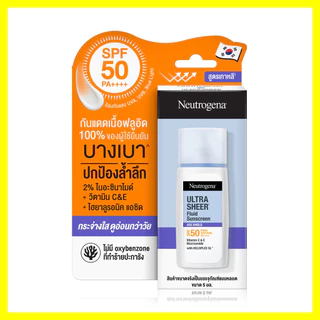 Neutrogena Ultra Sheer Fluid Sunscreen Age Shield Broad Spectrum SPF50 PA++++ 5ml นูโทรจีนา ครีมกันแดดเนื้อฟลูอิด.