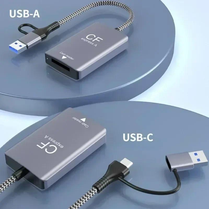 สําหรับ CFexpress Type A & SD Card Reader USB3.2 10Gbps Type C SD Card Reader อะแดปเตอร์การ์ดหน่วยคว