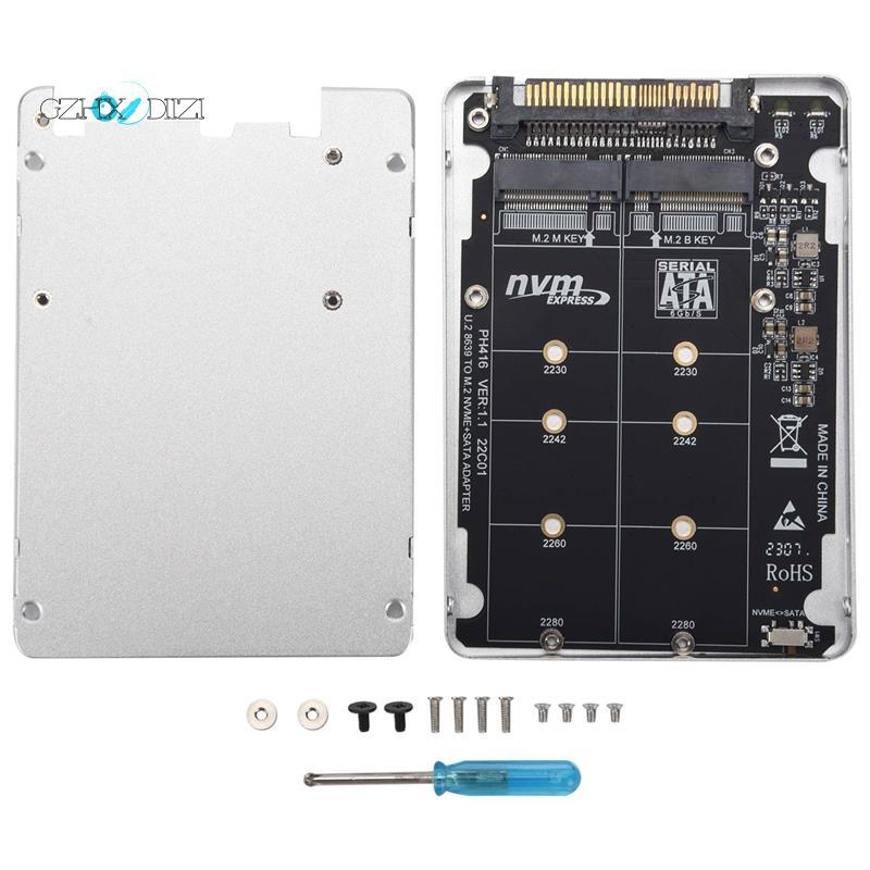 GzhxdiiziM.2 SSD ถึง U.2 อะแดปเตอร์ 2in1 M.2 NVMe และ -Bus NGFF SSD ถึง PCI-E U.2 SFF-8639 อะแดปเตอร