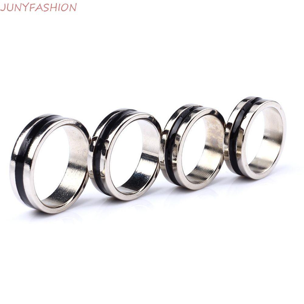 JUNYFASHION Magic Ring Magic Props Magic Show Strong Silver และ Black เหรียญ Magic วงกลมสีดํา Pk แหว