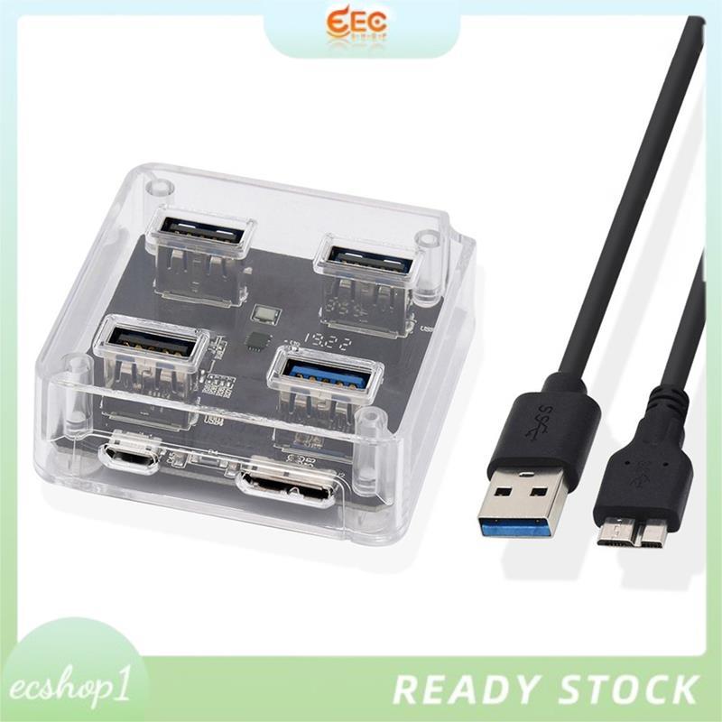 [ecshop1.ph] 4 พอร์ต USB 3.0 2.0 Hub Splitter 5Gbps USB A Slot Docking Station หลาย USB3.0 USB2.0 อะ