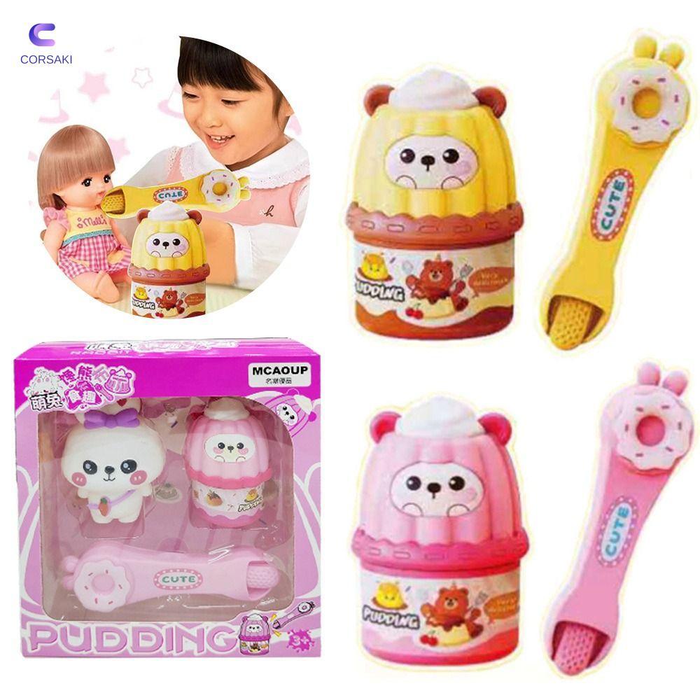 CORSAKI Pudding Food Feeding Toy, Interactive Play Simulation Feeding Rabbit Toy, Strawberry Jelly J