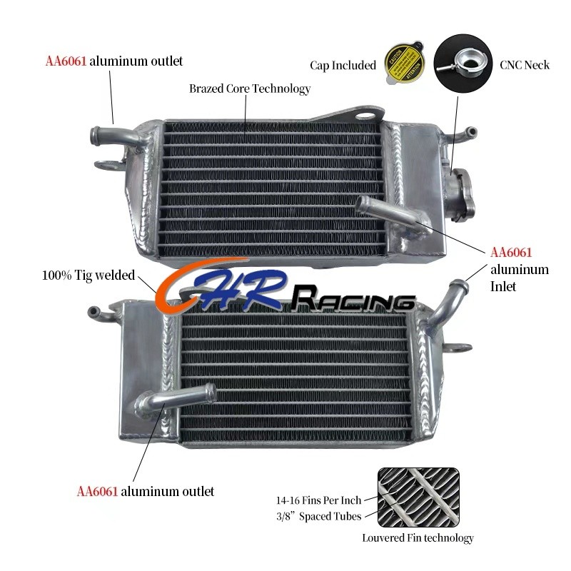LH&RH หม้อน้ําอลูมิเนียมสําหรับ 1984 Honda CR125R 1984/CR250R CR 250 R