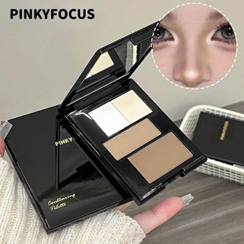 PINKYFOCUS พาเลทคอนทัวร์ ไฮไลท์ แป้งเงา แป้งเงาจมูก บลัชออน แป้งทาตา ไฮไลท์ธรรมชาติ