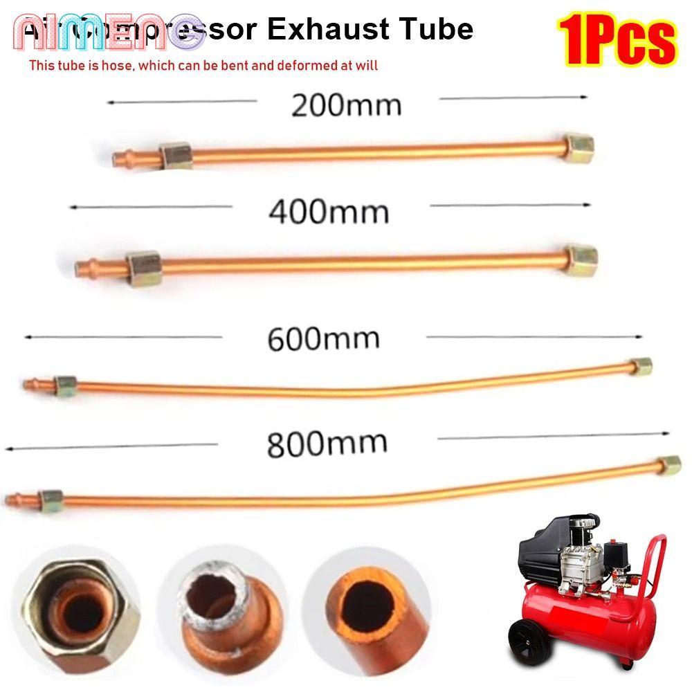 NIMENG 1 ชิ้น Air Compressor ท่อไอเสีย,อลูมิเนียมทองแดง-plated Bendable ความดันบรรเทาวาล์วหลอด, 200/400/600/800 มิลลิเมตร Air Line ท่อ Air Compressor อะไหล่