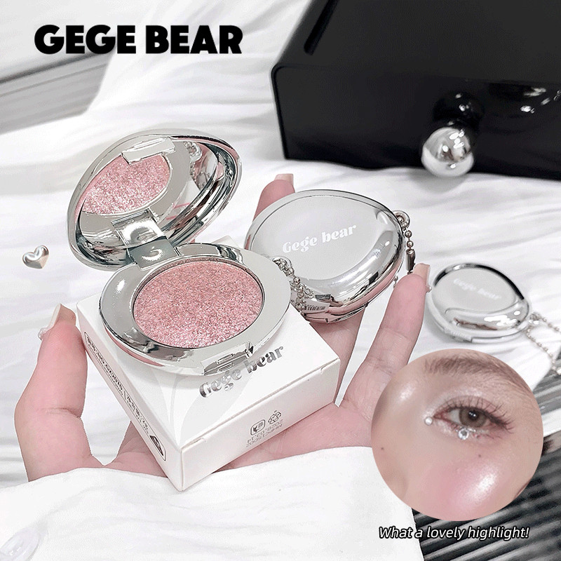 优⭐IkgeGE BEAR Highlighting & Contour Powder Palette - Natural Pearly Shimmer Glossy กันน้ํา Long Las