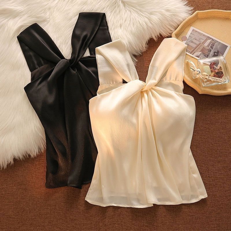 เสื้อกั๊กผูกคอผู้หญิงสำหรับฤดูร้อน ดีไซน์เรียบหรู สวมใส่ง่าย