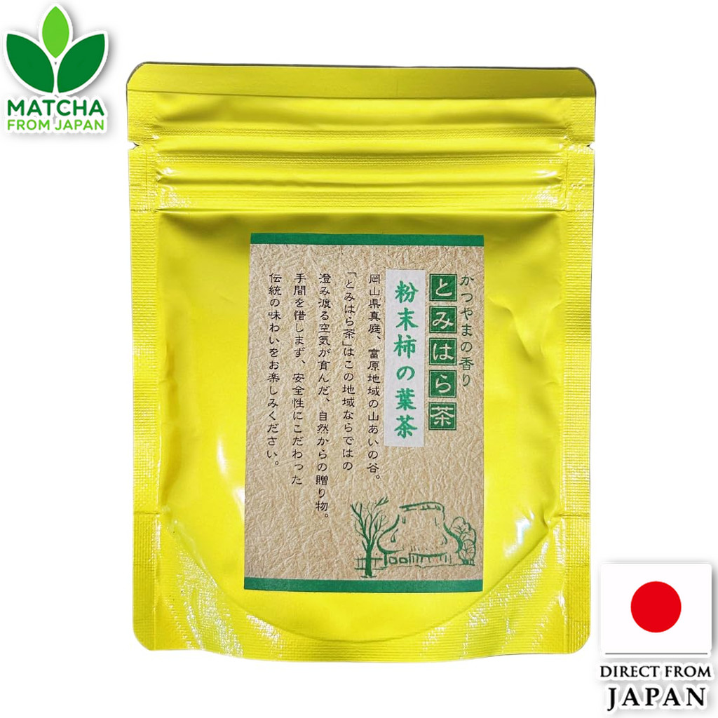 Tomihara Cha Onwa Seikatsu Persimmon Leaf Powder Japanese Additive-Free Non-Caffeine Tea From Okayam