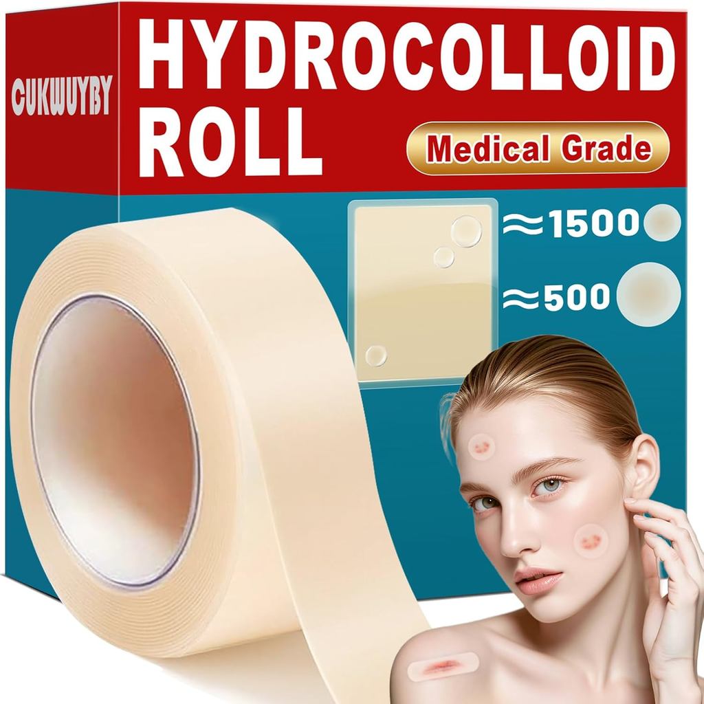 แผ่นแปะสิวสําหรับผิวหน้า 0.66in*75in Big Acne Patch Hydrocolloid Roll Acne Pimple Patch Hydrocolloid