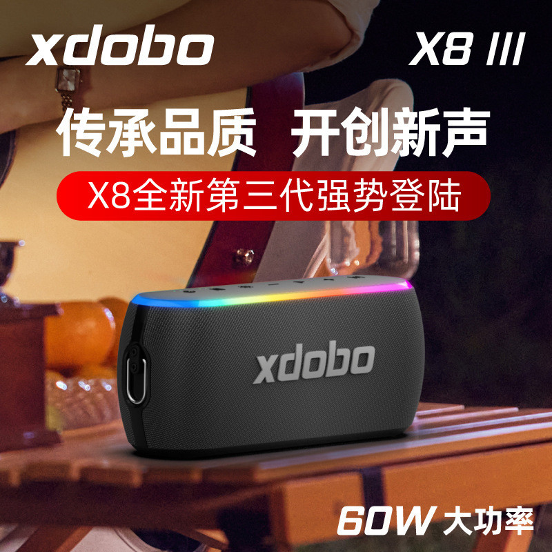 E-commerce xdobo X8III 60W ลําโพงบลูทูธไร้สาย RGB สีสันสดใสของขวัญซับวูฟเฟอร์กลางแจ้ง