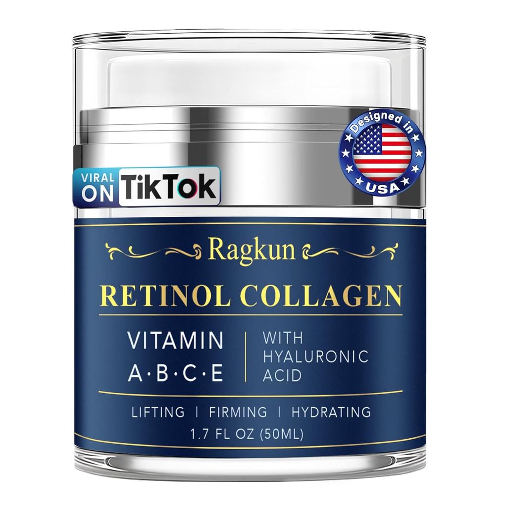 Ragkun Facial Retinol Cream, Firming Firming Collagen Neck Cream, Anti-Aging Day Night Facial Moistu
