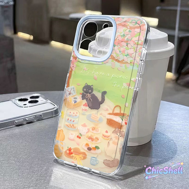 เคสไอโฟน ลูกแมวขนม เคสใส กันกล้อง cho iPhone 11 12 13 14 15 16 ProMax X XR XS Max 7 8Plus-CL