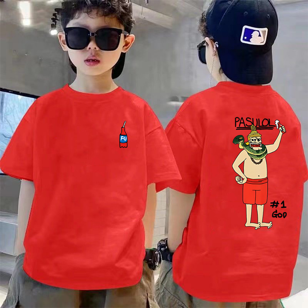 💥【HOT】ผ้าฝ้าย100% เสื้อยืดเด็กผู้ชาย สไตล์เกาหลี Pasulol ใส่สบาย ไม่หด ไม่ย้ 19ขวบ oversize COD