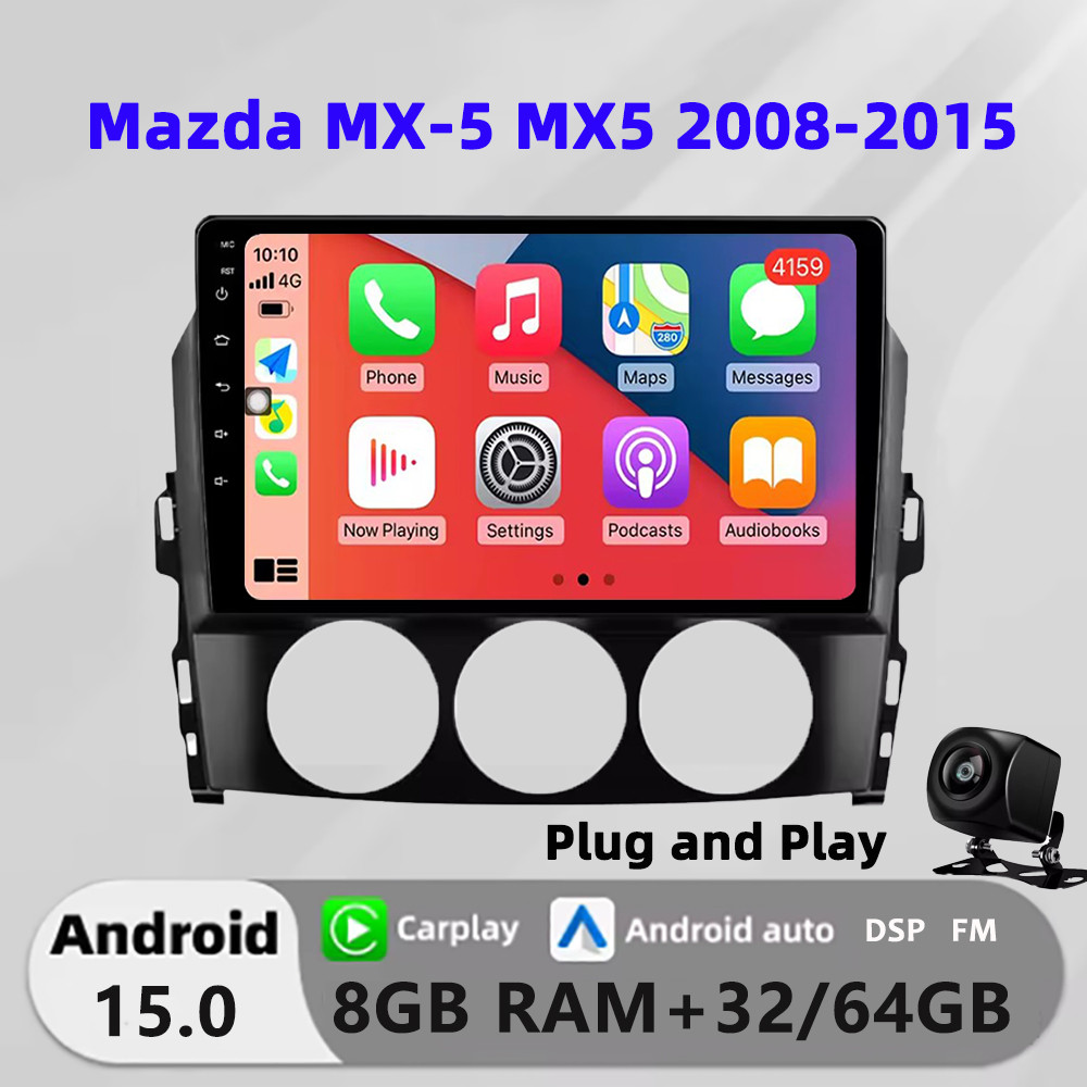 Honxun เครื่องเสียงรถยนต์หน้าจอสัมผัส android หัว 9 นิ้ว 8G + 64 สําหรับ Mazda MX-5 MX5 2008-2015 ca