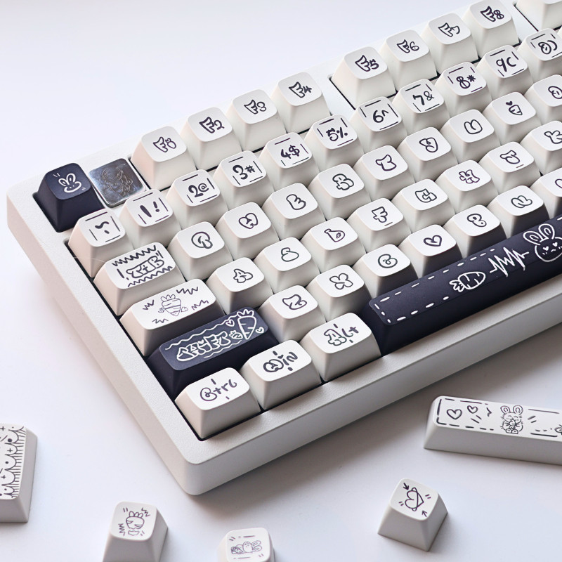 แครอทน่ารักกระต่าย Keycap FA ความสูง Creative Mechanical คีย์บอร์ดหมวก Ningzhi atk68 75 v98 S99 104