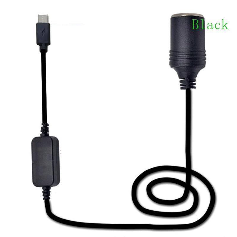 สีดํารถไฟแช็ก SocketStep Up Cable สําหรับบันทึกการขับขี่ GPS E-Dog Car Fan
