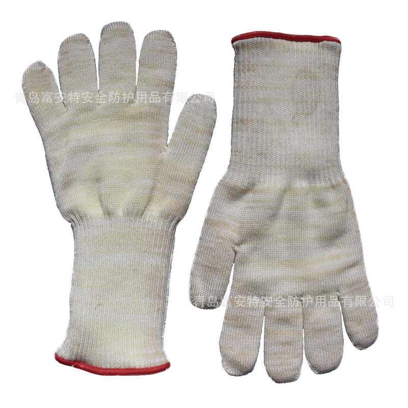 ถุงมือเตาอบแบบขยาย 250-300 องศาถุงมือฉนวนกันความร้อนสายเคฟล่าทนอุณหภูมิสูงฉนวนกันความร้อนถุงมือไมโคร