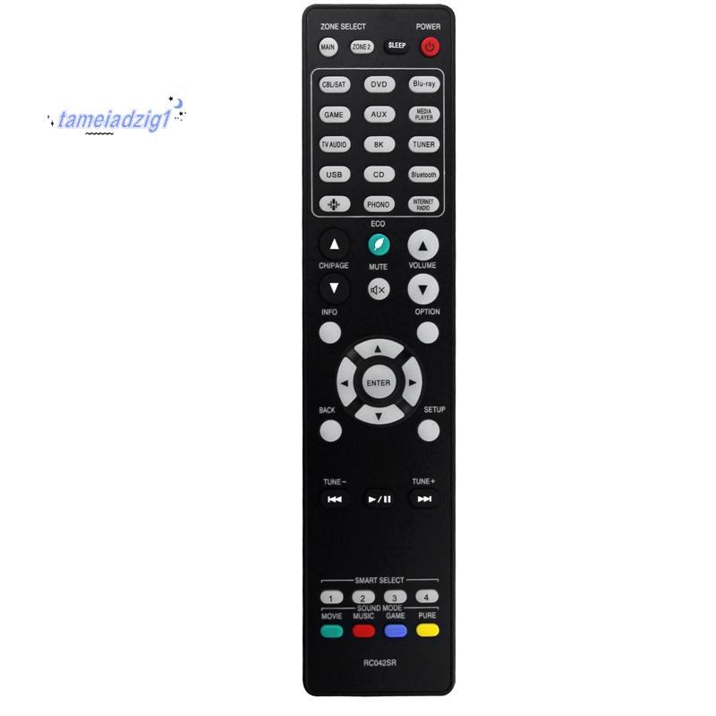 RC042SR รีโมทคอนโทรลสีดํารีโมทคอนโทรลพลาสติกสําหรับ 4K UHD Ultra HD AV ตัวรับสัญญาณระยะไกล SR6015 NR
