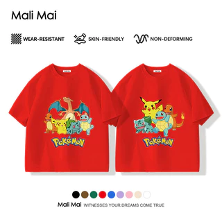 เสื้อยืดเด็ก แขนสั้น ผ้านุ่มใส่สบาย อนิเมะ Pokemon Pikachu 2026สินค้าใหม่! น่ารัก (ส่งเร็ว จัดส่งจากไทย)