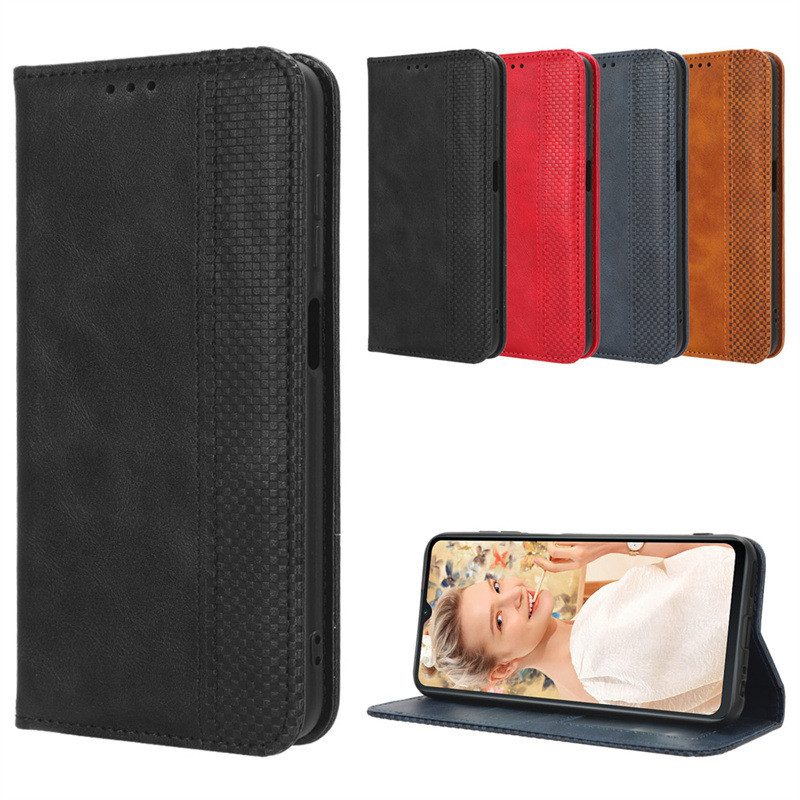 เหมาะสําหรับ Oukitel Oukitel C32 เคสโทรศัพท์แม่เหล็กพลิกโทรศัพท์หนังกรณี Retro รูปแบบ Oukitel C32 กา