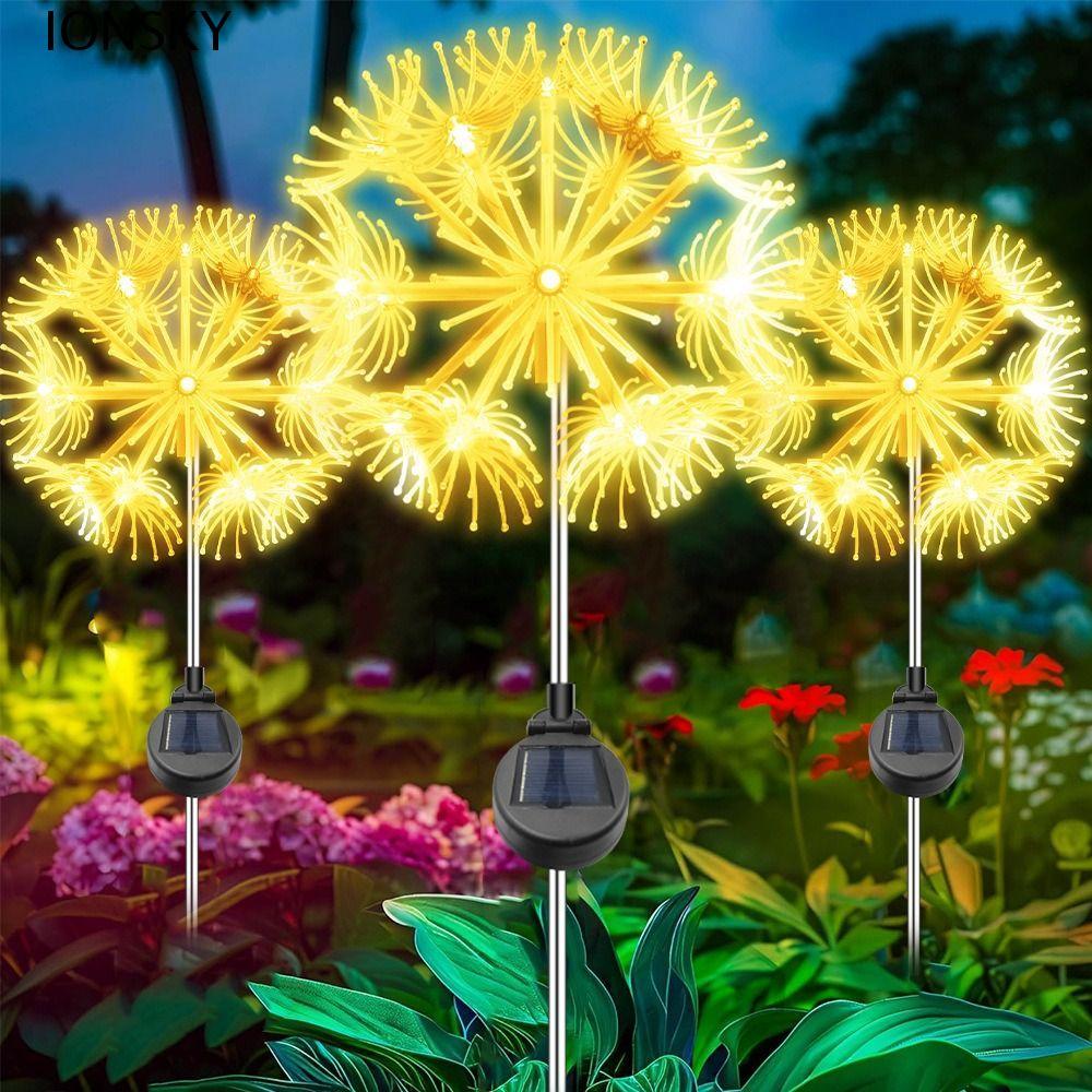 IONSKY โคมไฟจี้พลังงานแสงอาทิตย์, IP44 ประหยัดพลังงาน LED แขวนโคมไฟระย้า, ไฟนางฟ้าตกแต่งบรรยากาศรีโม