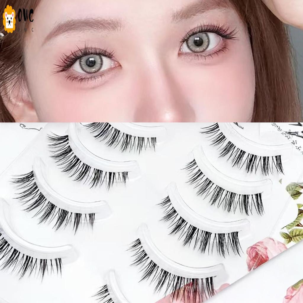 DIY คอสเพลย์ Wispy Strip Eyelashes ตุ๊กตาตาธรรมชาติเอเชียขนตาปลอมสบายสําหรับสวมใส่ทุกวัน